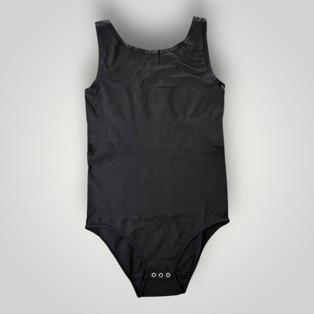 Shape wear Bodysuit 1x-2x Black With Snaps Full Coverage